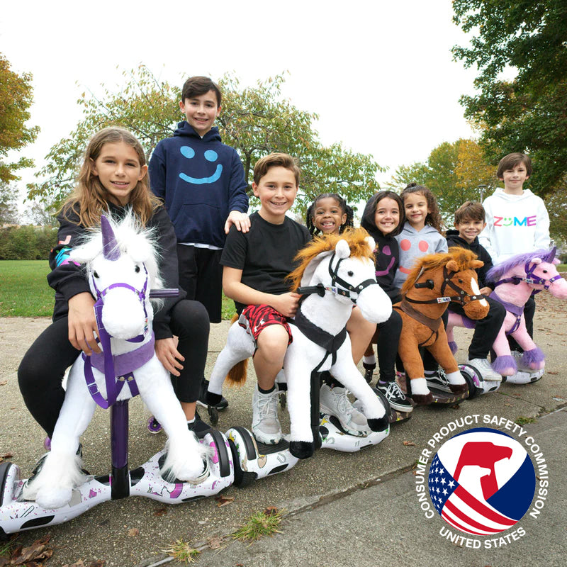 group of kids sitting on their power ponies